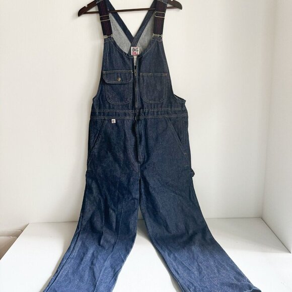 Vintage Big Bell  DArk Wash Blue Cotton Classic Carpenter Overalls 40R - Picture 1 of 6